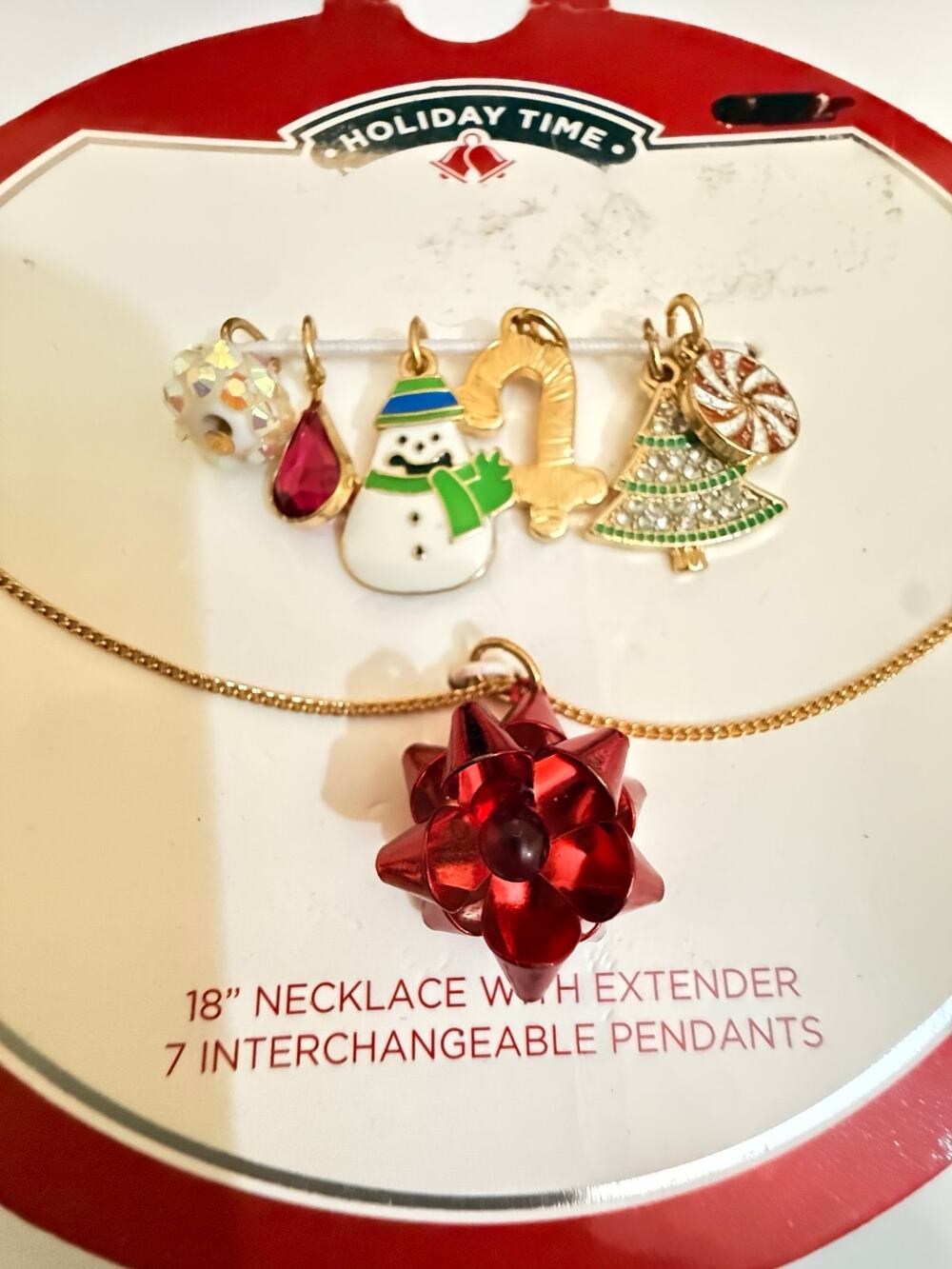 Holiday Time Christmas Necklace 7 Interchangeable Pendants